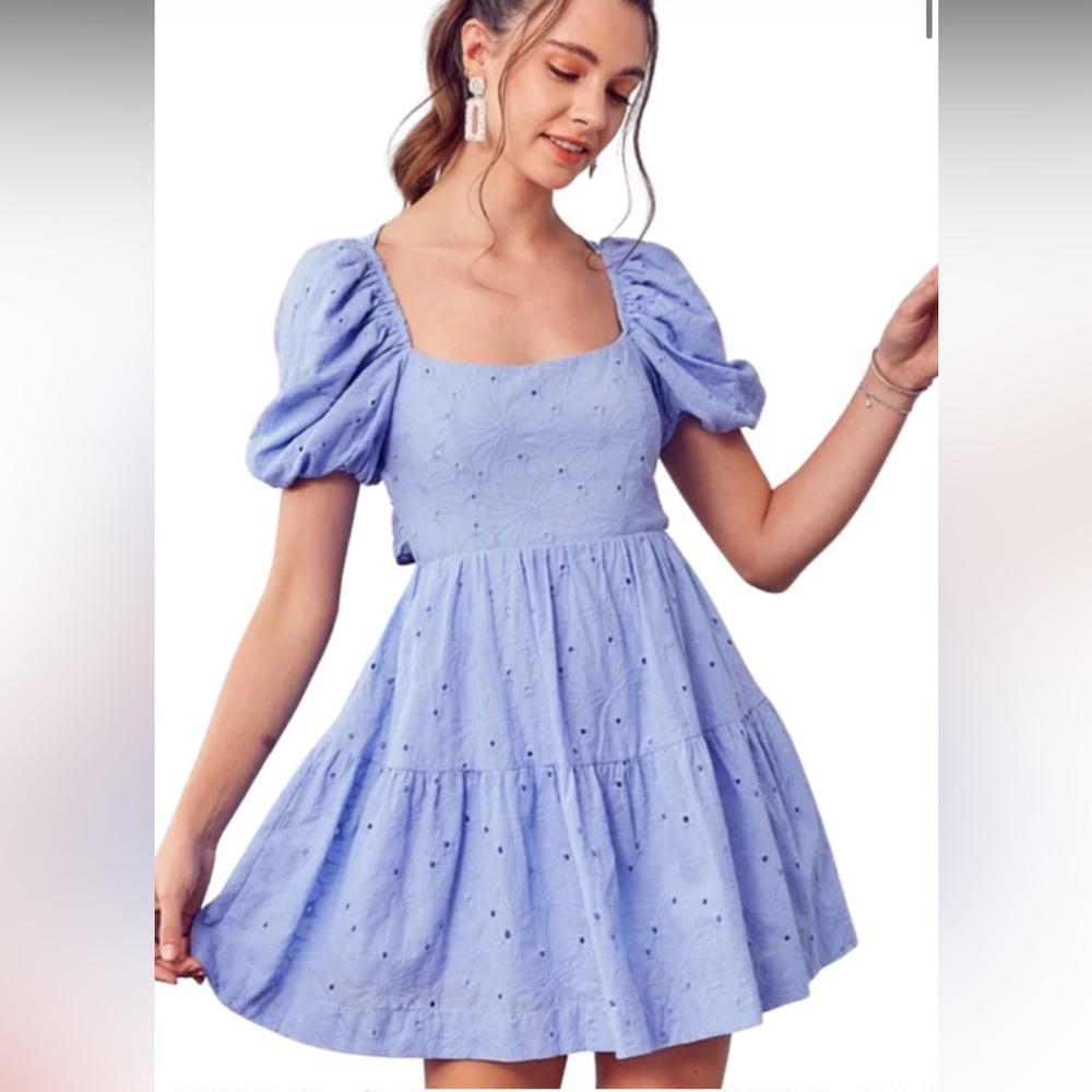 Do+Be One Eyelet Embroidery Back Tie Dress